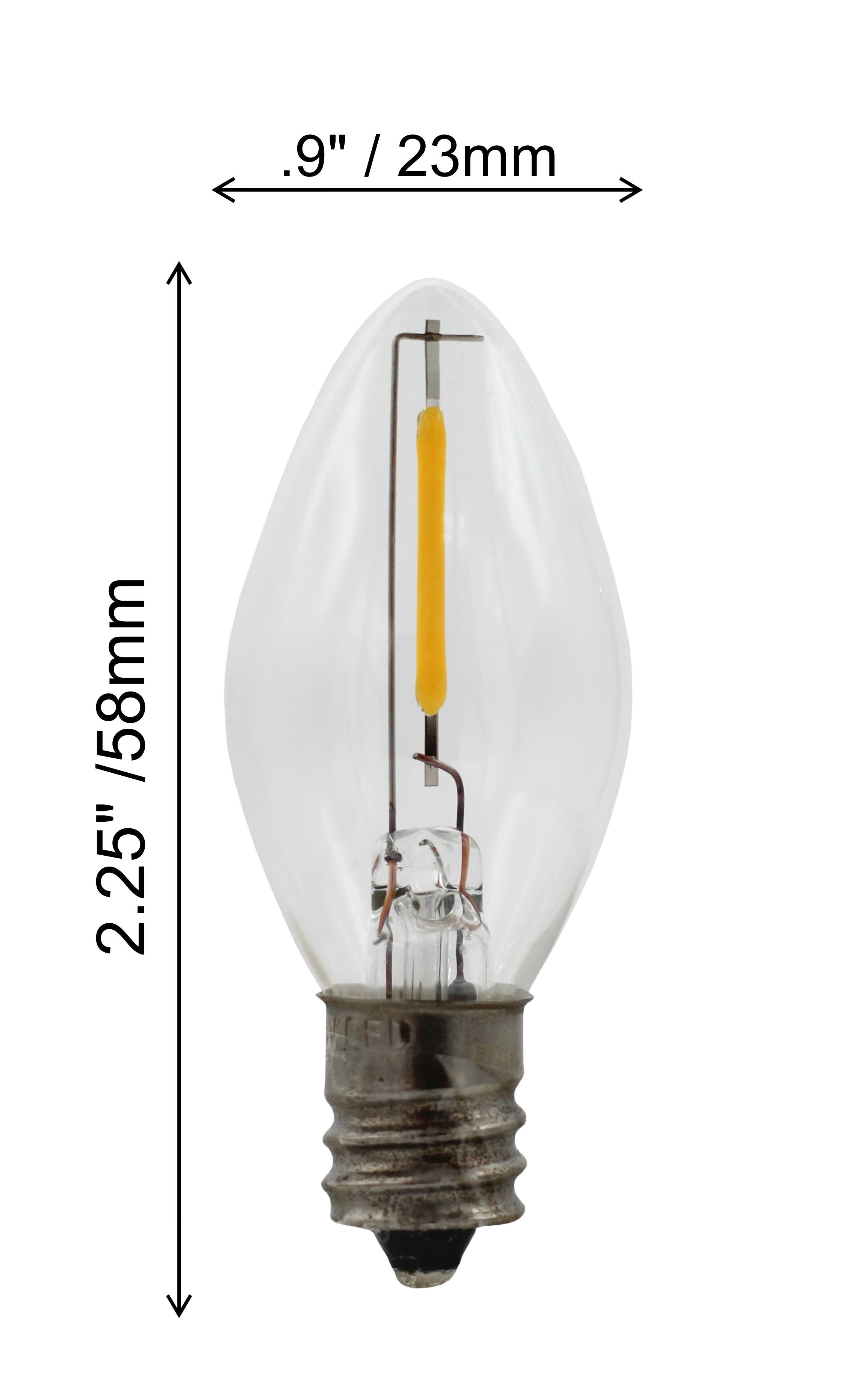 LED Night Light Bulbs (6 Pack), C7 Replacement Light Bulbs – 0.6W Equivalent to 7W Incandescent, White Warm 2700K for Indoor and Outdoor String Lights, Electric Window Candles