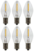 LED Night Light Bulbs (6 Pack), C7 Replacement Light Bulbs – 0.6W Equivalent to 7W Incandescent, White Warm 2700K for Indoor and Outdoor String Lights, Electric Window Candles