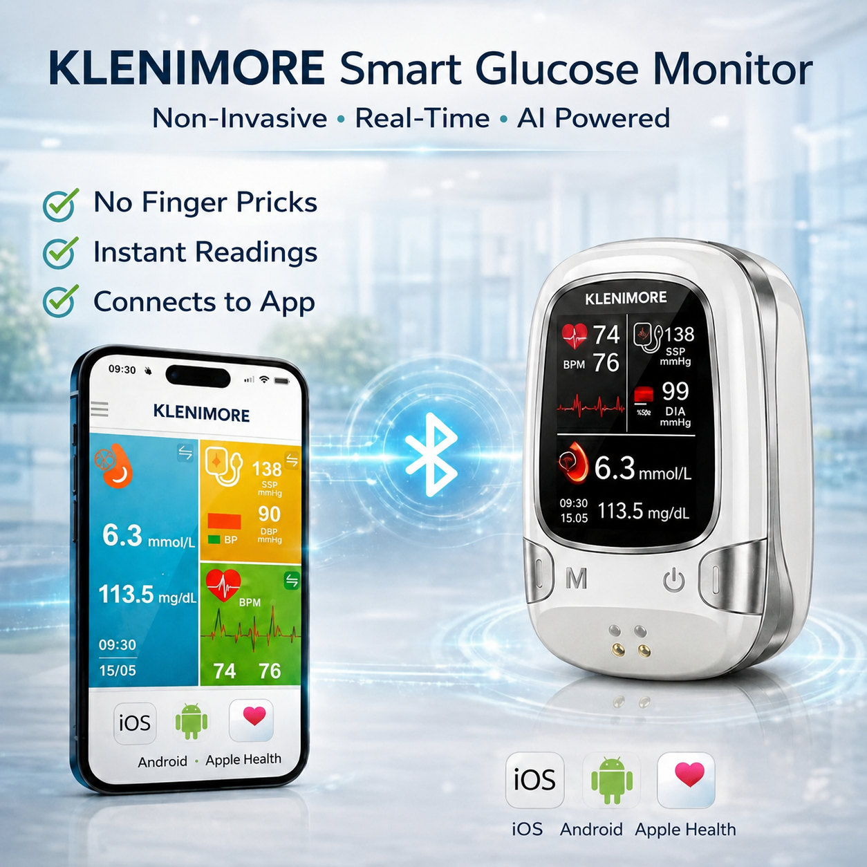 Non-Invasive Monitor – 5 Seconds / 99% Accuracy