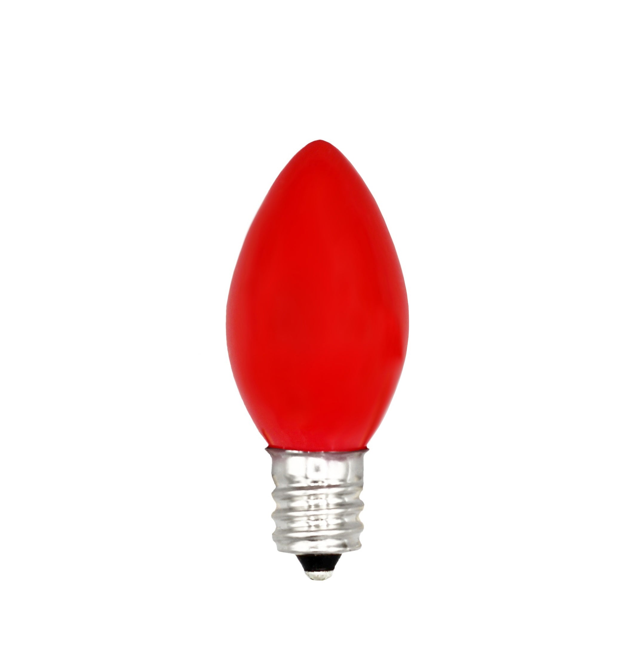 25 Pack C7 LED Red Replacement Light Bulbs for Christmas Light Strings, 0.7W Ceramic LED Vintage Light Bulbs for C7 Outdoor String Lights, Candle Lamps, Night Lights, E12 Candelabra Base