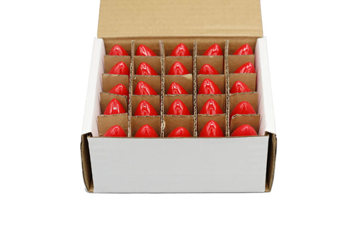 25 Pack C7 LED Red Replacement Light Bulbs for Christmas Light Strings, 0.7W Ceramic LED Vintage Light Bulbs for C7 Outdoor String Lights, Candle Lamps, Night Lights, E12 Candelabra Base