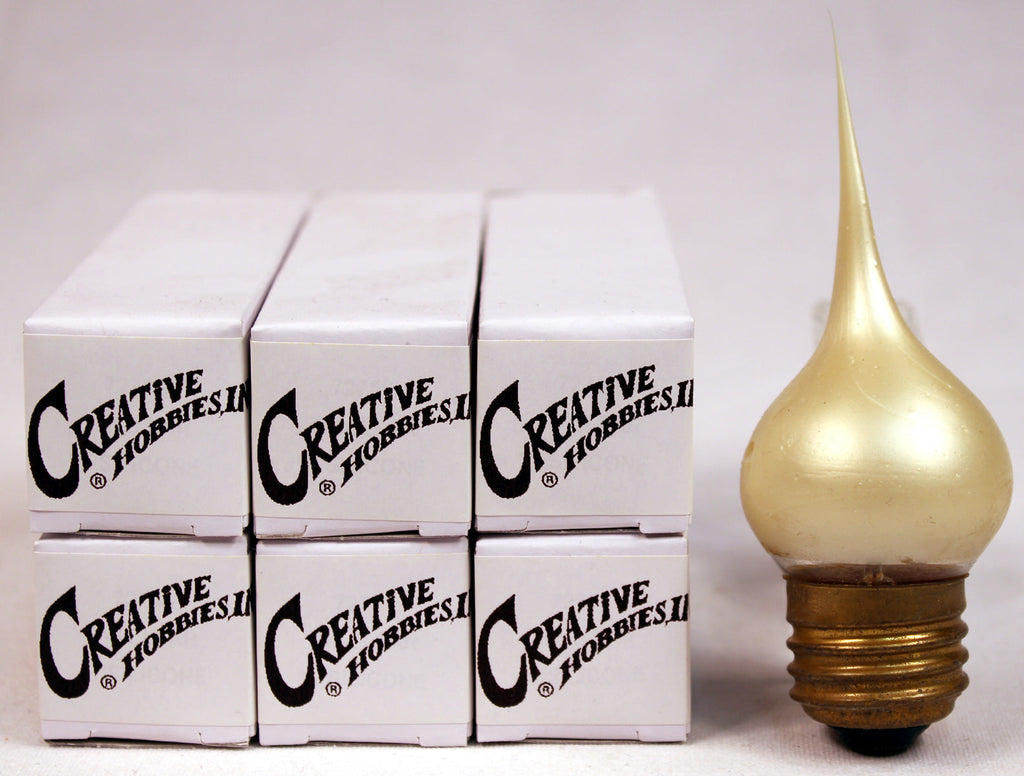 7194PSA Large Medium Base Champagne Silicone Light Bulbs, 7.5 Watt, E26 Edison Base,  Individually Boxed, Wholesale Pack of 6 Bulbs