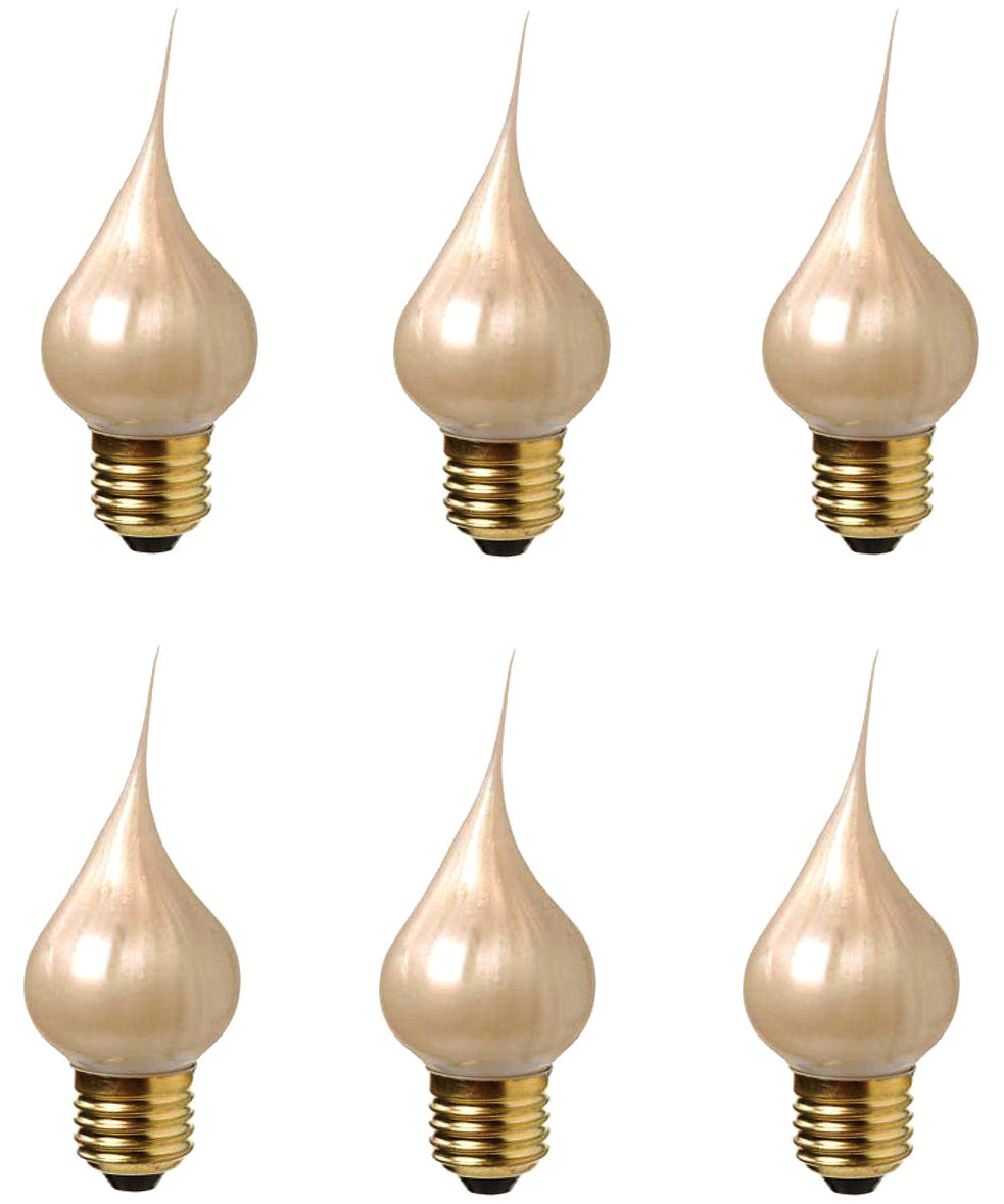 7194PSA Large Medium Base Champagne Silicone Light Bulbs, 7.5 Watt, E26 Edison Base,  Individually Boxed, Wholesale Pack of 6 Bulbs