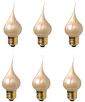 7194PSA Large Medium Base Champagne Silicone Light Bulbs, 7.5 Watt, E26 Edison Base,  Individually Boxed, Wholesale Pack of 6 Bulbs